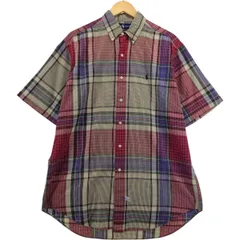 古着 ラルフローレン Ralph Lauren 半袖 ボタンダウン チェックシャツ メンズM相当/eaa574009