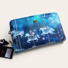 ベベダヤン /プリントシリーズ/ RF札入れ/二つ折り財布/回転木馬/ネイビー(NV)