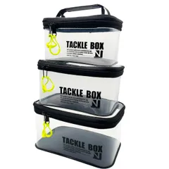 Size:SML3個セット_Color:透明 nda-style EVA素材 タックルボックス マルチケース 釣り EVA フィッシング リールケース ルアーケース タックルケース ルアーボックス 釣り用ケース ワーム ルアー BOX (透明, SML3個セッ