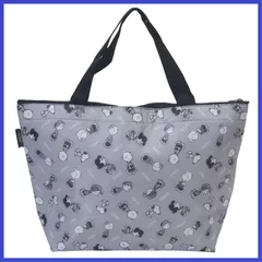 丸辰(Marutatsu) 保冷バッグ ビッグ Ｌサイズ トートバッグ 軽量 ファスナー付き お買い物 エコバッグ かわいい キャラクター スヌーピー イエロー ブルー グレー 3色の中からいずれかお届け 27×40×マチ12cm