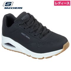 スケッチャーズ 厚底 スニーカー レディース エアクッション ストリート ウノ スタンド オン エア 73690 SKECHERS ブラック（BLK）