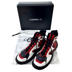 CAMPER LAB カンペール ラボ ボリューム ソール ハイカット オール レザー スニーカー 白 ホワイト 赤 レッド 黒 ブラック AJ1 シカゴカラー 希少 スペイン シューズ ブランド エクスクルーシブライン 42 / 27.0cm 希少 海外買付