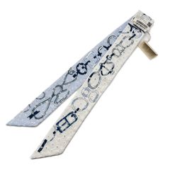 エルメス(HERMES) ツイリー ド・レ・ブックル・ブロデリー・アングレーズ Do Re Boucles Broderie Anglaise 2023SS ブルー/ブラン/マリン シルク 新品 レディース スカーフ