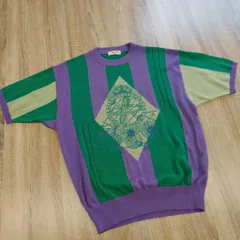 レトロ　LANCEL　ランセル　半袖ニット　Lサイズ。