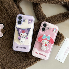 iphone16proケース マイメロ グリップ付き iphoneケース 人気 iphone15proケース ハードケース iphone14proケース iphone13ケース