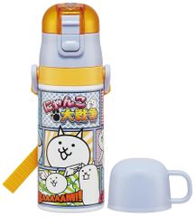 スケーター(Skater) 子供用 ステンレス 水筒 2way 直飲み 420ml コップ飲み 350ml にゃんこ SKDC3-A