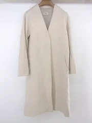 ◇ N. Natural Beauty Basic バックスリット Vネック 長袖 ノーカラー コート サイズM ベージュ系 レディース E  【1304120009561】