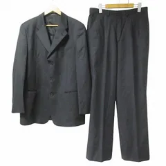 エンポリオアルマーニ EMPORIO ARMANI シングルスーツ セットアップ テーラードジャケット 3B 総裏地 パンツ スラックス シャドーストライプ 50 日本サイズL相当 黒 ブラック IBO71 X