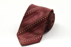 コムサメン ブランド ネクタイ シルク ストライプ柄 ドット柄 メンズ レッド COMME CA MEN 【中古】