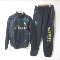 S794　ATHLETA　アスレタ　ブラック　トレーニングウエア　上下　セットアップ　M　サッカー　フットサル