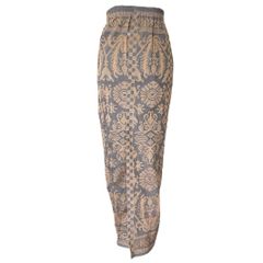 ソンケット デザイン 刺繍 ロングスカート グレー バリ島 民族衣装