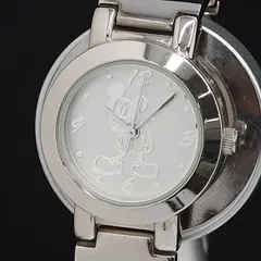 稼働 ディズニー QZ ミッキーマウス キャラクター文字盤 ラウンド シルバー レディース腕時計 2000000 NSK OMI