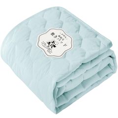 Housecover 敷きパッド シングル 綿100％ ベッドパッド タオル地 【ふんわり綿起毛生地・柔らかい肌触り】 天然素材 オールシーズン 抗菌防臭 吸水速乾 抗菌・防臭・防ダニ加工 四隅にゴム付き 洗える  敷パット 100x200cm ブルー