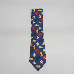 ◇ ΘΦ Disney ディズニー ミッキー柄 ネクタイ 表記なし ブルー系 メンズ E  【1506190009193】