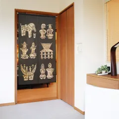 【MINIBOX のれん制作工房 正規販売店】【匿名配送ネコポス 送料無料】のれん「はにわ6種」85x150cm【日本製】暖簾 和風 家紋 目隠し 縁起物 スヌーピー【20240608】