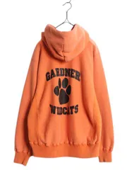 【お得なクーポン配布中!】 90s USA製 Kellsport バック カレッジ プリント スウェット フード パーカー メンズ M オールド リバース タイプ 裏起毛 厚手 プルオーバー