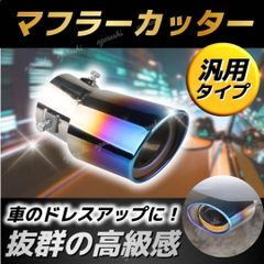 マフラーカッター 1本 車 汎用 下向き マフラー オーバル チタン ドレスアップ カスタム パーツ 軽自動車 普通車 コンパクトカー ハイエース ミニバン セダン プリウス SUV Nbox デュアル 新品 スポーツカー