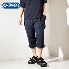 新品 OUTDOOR PRODUCTS アウトドア プロダクツ 撥水加工 ストレッチ クライミングパンツ ７分丈パンツ メンズ カーゴパンツ クロップドパンツ ショートパンツ ハーフパンツ メンズ ベルト付き 紺 M L LL ネイビー 080880