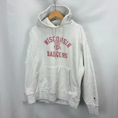 Champion 青タン REVERSE WEAVE WISCONSIN BADGERS プリント フーディ パーカー サイズⅬ 07102412 872