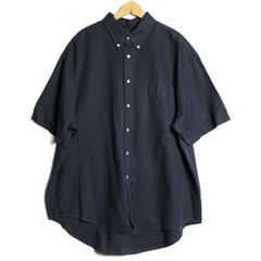 COMOLI コモリ ショートスリーブシャツ 半袖 ネイビー サイズ2 メンズL 