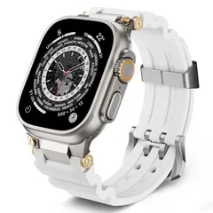 Blissstorm コンパチブル アップルウォッチ バンド 42mm 44mm 45mm 46mm 49mm Apple Watch バンド シリコーン柔らかい交換用 高級ベルト 新型折りたたみ式バックル付き 耐衝撃 防水 防汗メンズ Watch Ult…