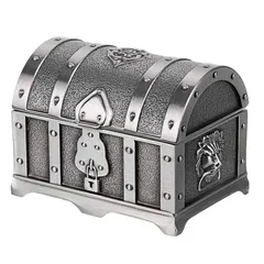 TOMMYFIELD 宝箱 ジュエリー収納 アンティーク 小物入れ おもちゃ箱 可愛い 優雅 ギフト (シルバー) [並行輸入品] [シルバー]