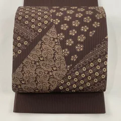 正絹 袋帯 太鼓柄 越後染 印傳屋 ブラウン地 雰囲気ある 逸品 正絹 袋帯 太鼓柄 越後染 印傳屋 ブラウン地 雰囲気ある 逸品
