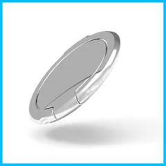 【人気商品】落下防止 スタンド機能 シルバー ポケットの出し入れなどでも邪魔にならない極薄設計 ホールドリング リング P-STRSLSV スマホ エレコム