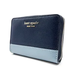 【良品】 Kate Spade ケイトスペード 財布 コインケース レザー 革 バイカラー ブルー 水色 青 ゴールド金具