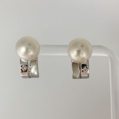 TASAKI タサキ 白蝶パール　10mm　ダイヤ　 K18WG シェイ　ピアス