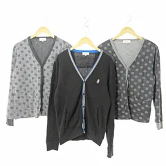 ヒロミチナカノ hiromichi nakano カーディガン ニット 長袖 3点 3着 セット おまとめ ドット M LL 黒 グレー 0612のサムネイル
