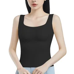 [SIVAN] タンクトップ カップ付き レディース キャミソール 【雲のような感触・下着の束縛感にさようなら！】 インナー ブラトップ 無縫製 【脇下のハミ肉隠し・幅広ストラップ】  (JP, アルファベット, L, ブラック)