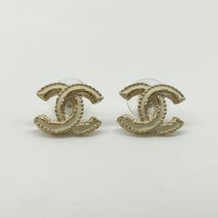 CHANEL シャネル ココマーク ピアス 両耳用 ゴールド ホワイト GP A14S 2014年製  【中古】Aランク　5_290