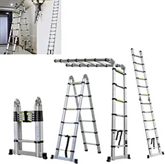 2023年最新】脚立 伸縮 伸縮梯子 はしご兼用脚立 3．8m 梯子兼用脚立
