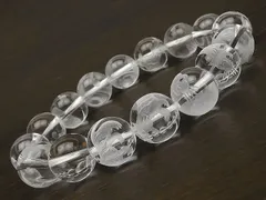 白虎 彫刻 クリスタル 丸玉ブレス 12mm No.2【1コ販売】 / 9-133 CQ12BSBK