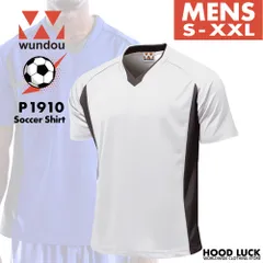 ホワイト/S-XXL ウンドウ ドライ サッカー Tシャツ P1910 メンズ 大人 半袖 WUNDOU 送料無料 ゲームシャツ 吸汗 速乾 フットサル 練習着 部活 試合用 ユニフォーム