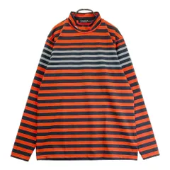 サイズ：LL LE COQ GOLF ルコックゴルフ  ハイネック 長袖Tシャツ ボーダー柄 レッド系 [240101469440] ゴルフウェア メンズ ストスト