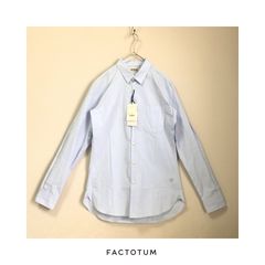 FACTOTUM 未使用 ファクトタム 日本製 シャツ ドレスシャツ Yシャツ 開襟シャツ オフィス ショートカラー ビジネス メンズ 46サイズ