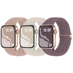 新品 【3枚入り】Suitisbest コンパチブル アップルウォッチ バンド 42mm 41mm 40mm 38mm 編み込み Apple Watch ナイロンバンド 伸縮性 アップルウォッチ スポーツバンド Series 10 9 8 7 6 5 4 3