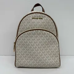 MICHAEL KORS ABBEY LG BACKPACK VANILLA 35F8GAYB7B マイケルコース アビー バックパック レザー モノグラム シグネチャー デイパック リュックサック ホワイト 【X0409-001】□263