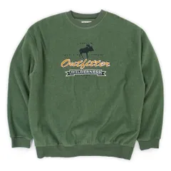 カベラス Cabela's 未使用 デッドストック 00s 2000年代 フリーススウェット 珍品 ロゴ 刺繍 USA ヴィンテージ アメリカ 古着 メンズ スウェット・トレーナー オリーブグリーン XL【中古】