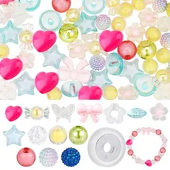 SUNNYCLUE 【可愛い少女】 150個13種 12mm アクリルビーズ ビーズ カラフル ビーズ セット スイーツ パーティー 大きい 花 ビーズ フラワー カラフル つや消し ビーズ パステル カラー 丸形 桜 丸玉 柔らかい色 淡い色ビーズ マカロン
