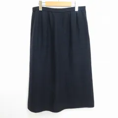 #a レリアン Leilian ロング タイト スカート 13+ 大きいサイズ 紺 ネイビー 13号 無地 麻 リネン 日本製生地使用 935307 k01