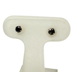 ブラックダイヤモンド 0.1×2ct ピアス K18ゴールド 18金  0.2g レディース 【中古】【真子質店】【NN】