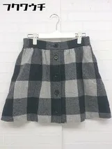 ◇ BEAUTY&YOUTH ビューティ&ユース UNITED ARROWS チェック ミニ 台形 スカート サイズS ブラック グレー レディース  【1108260007544】