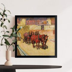 [額縁付き] 太陽の下の馬 ジョヴァンニ・ジャコメッティ アートポスター 323×323mm 額装 天然木 ポスターフレーム 木製 北欧 絵画 名画 日本製 お洒落 APFS026