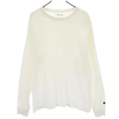 チャンピオン 長袖 Tシャツ XL ホワイト系 Champion ロンT メンズ 古着 【231025】