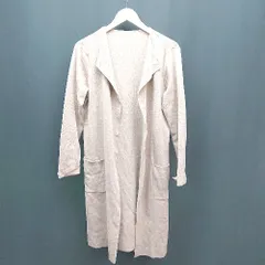 ◇ ViS カジュアル デザインネック 綺麗め 長袖 ノーボタン ニット カーディガン サイズF ピンクベージュ レディース E  【1310130049220】