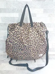 ◇ Θ Drifter ドリフター レオパード柄 2WAY 巾着 トートバック ブラウン ベージュ系 レディース E  【1507160009502】