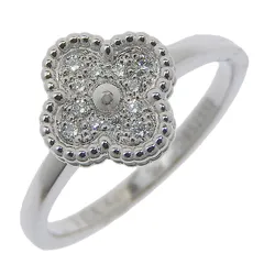 ヴァンクリーフ＆アーペル Van Cleef & Arpels スウィートアルハンブラ リング K18WG ダイヤモンド #50 VCAR085850 美品 新入荷 OBJ0295